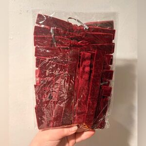 20 count red velour twist tie bows!